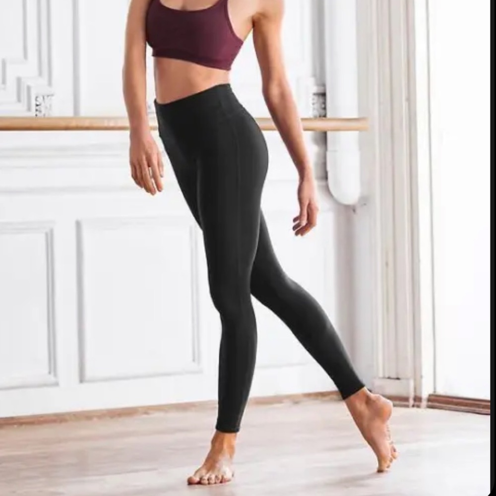 Athleta Chaturanga high rise tights leggings solid BLACK SIZE M 7991